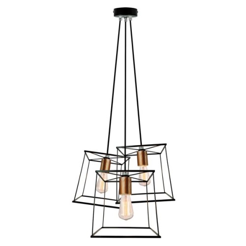 Pendant light 3X60W E27 230V Black